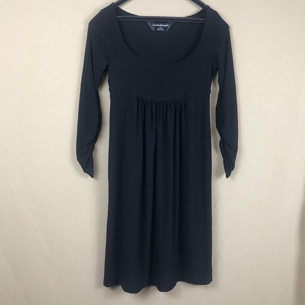 Norma Kamali Black Empire Waist Polyester Dress Size Small
